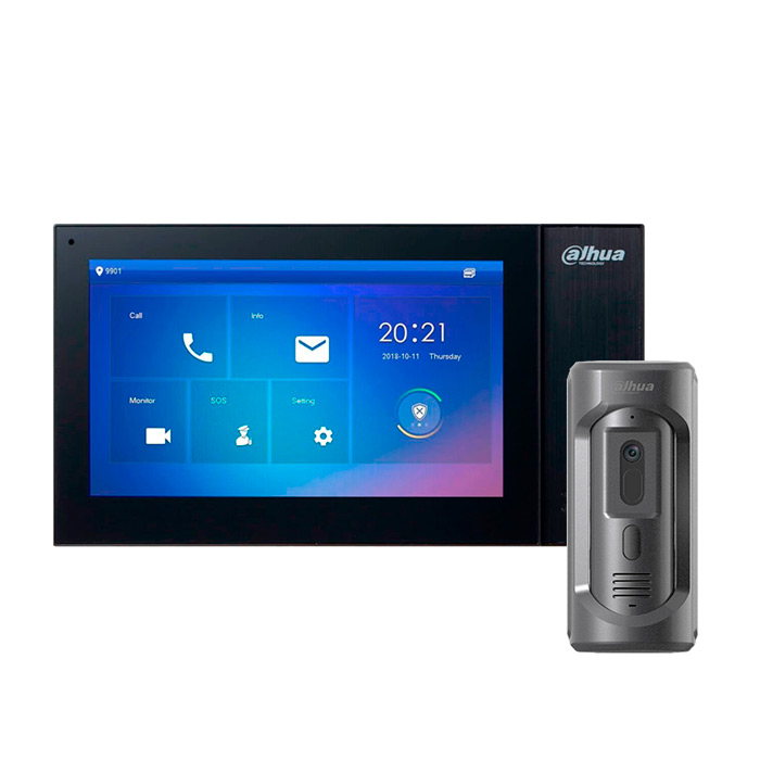 Комплект відеодомофону Dahua DHI-VTH2421FB-P + DHI-VTO2101E-P-S1