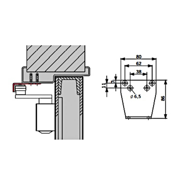 Монтажний кронштейн для DORMAKABA TS 73V | TS 83