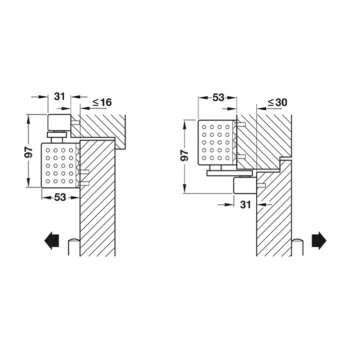 Дверний доводчик DORMAKABA TS 93 (мод.B | EN2-5)