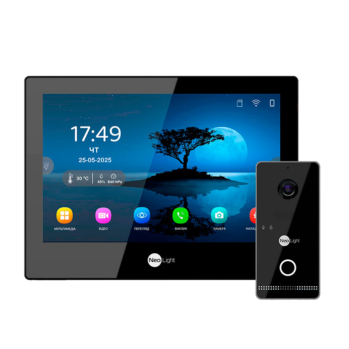 Комплект відеодомофону NeoLight Alpha Hybrid IPWO KIT B/Black