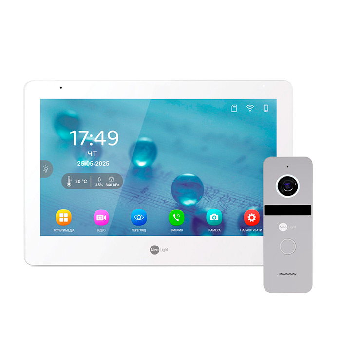 Комплект відеодомофону NeoLight Mezzo Hybrid HD KIT Silver